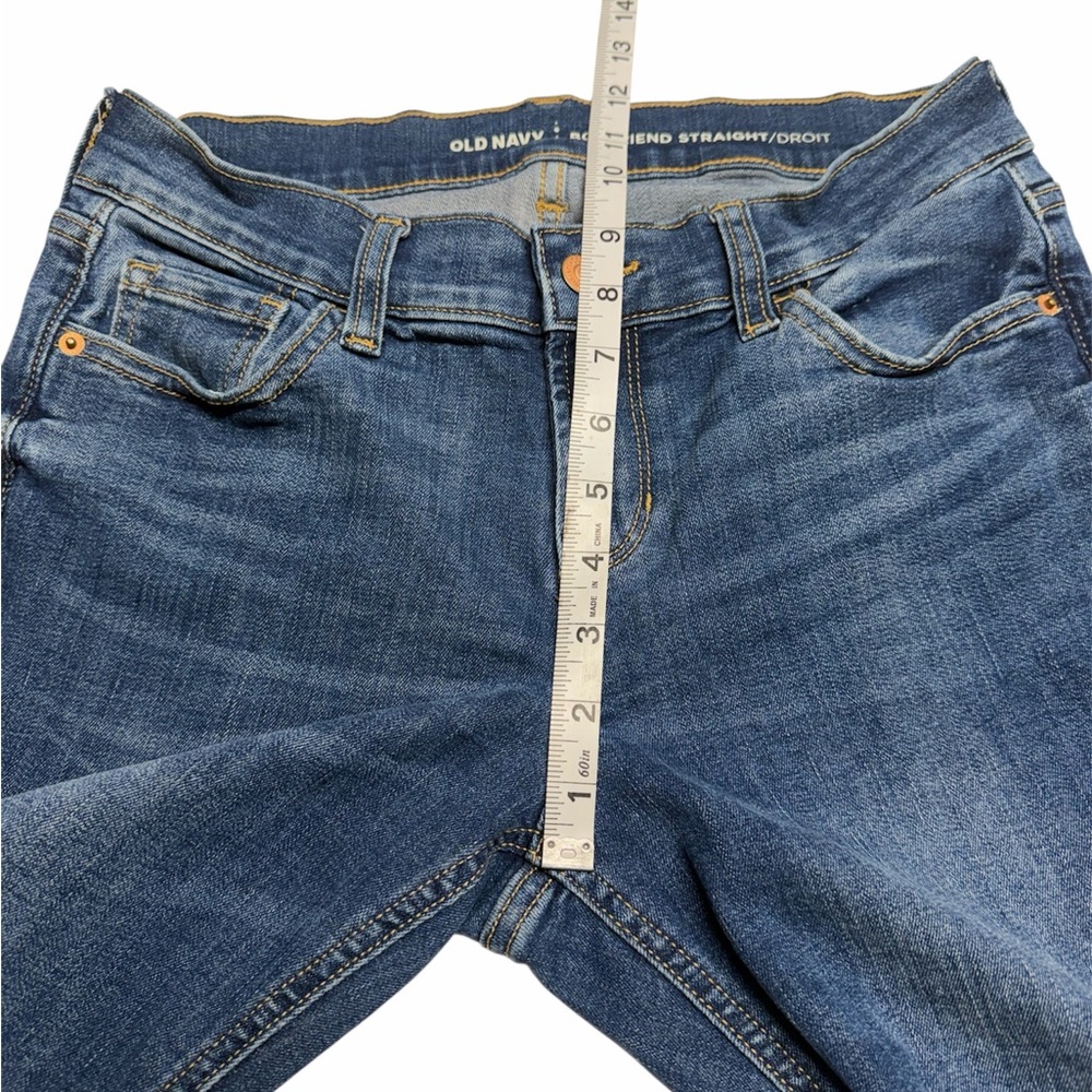 Old Navy Size 2 Distressed Boyfriend Straight Leg Blue Jeans Raw Hem - Picture 4 of 7